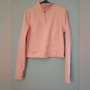Yogalicious Orange Cropped Lux Crosstrain Everyday Half Zip Jacket Size Large